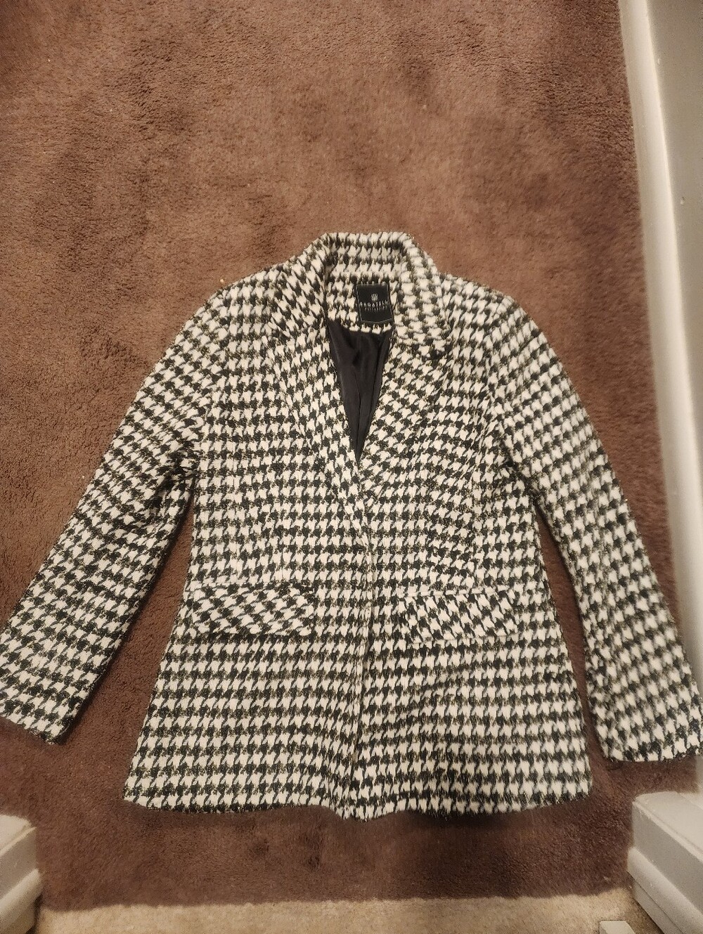 Bagatelle Houndstooth Oversizes Blazer, Sz L